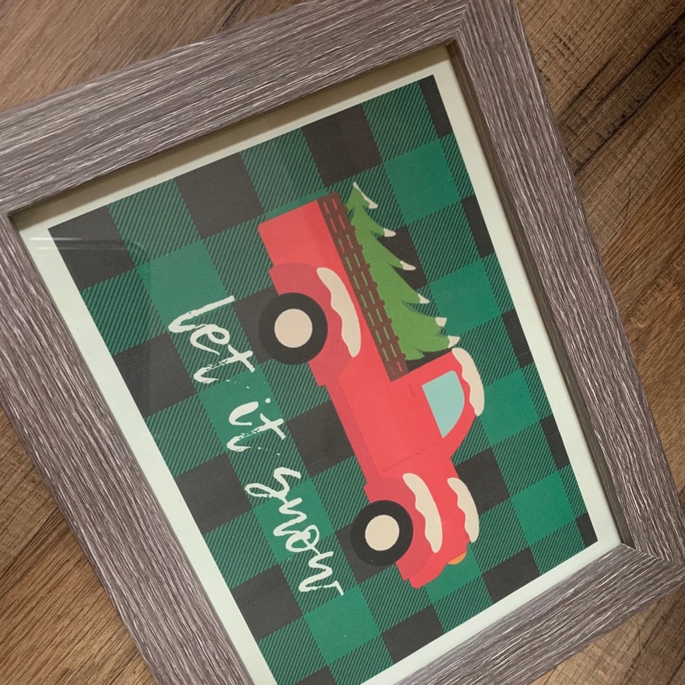Framed holiday print. 2/$12